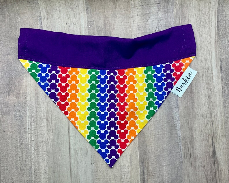 Rainbow Mickey Over the Collar Dog Bandana