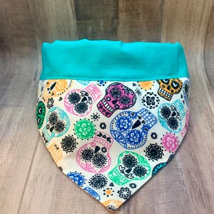 Sugar Skulls Over the Collar Dog Bandana