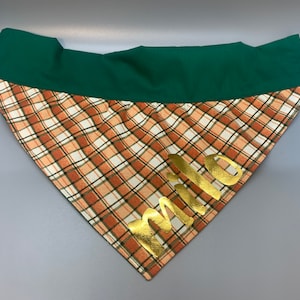 Fall Plaid Personalized Over the Collar Dog Bandana