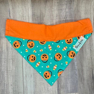 Halloween Trick or Treat Over the Collar Dog Bandana