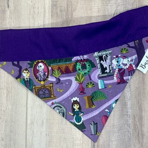 Purple Haunted Mansion Over the Collar Dog Bandana