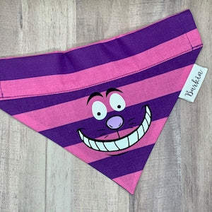 Cheshire Cat Glow in the Dark Over the Collar Dog Bandana