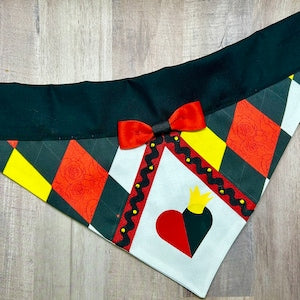 Queen of Hearts Over the Collar Dog Bandana