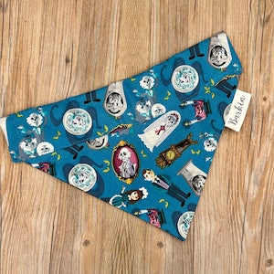 Teal Haunted Mansion Over the Collar Dog Bandana