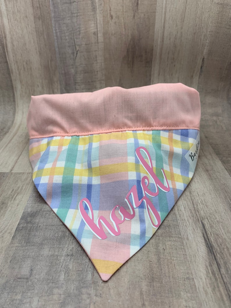CUSTOMIZE Spring Plaid Over the Collar Dog Bandana