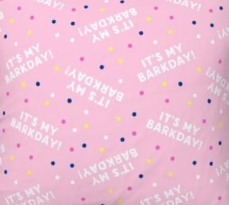 It's My BARKDAY! Pink and Blue Over the Collar Dog Bandana