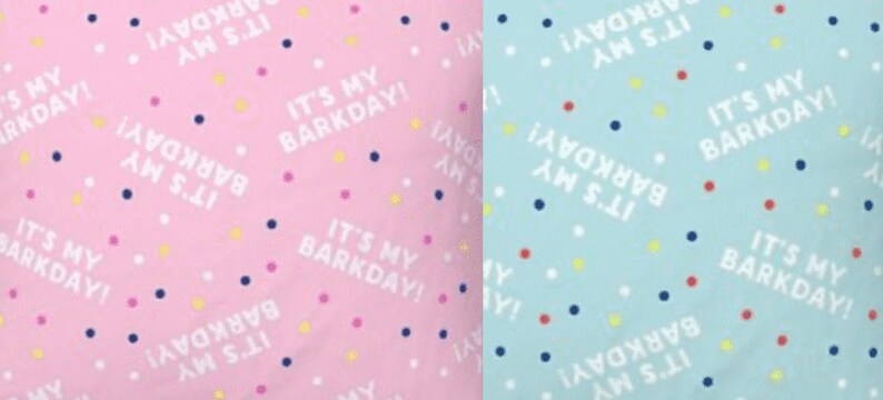 It's My BARKDAY! Pink and Blue Over the Collar Dog Bandana