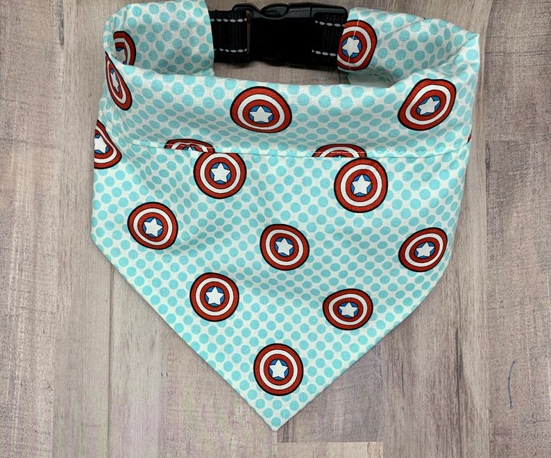 Captain America Patriotic Summer Over the Collar Dog Bandana