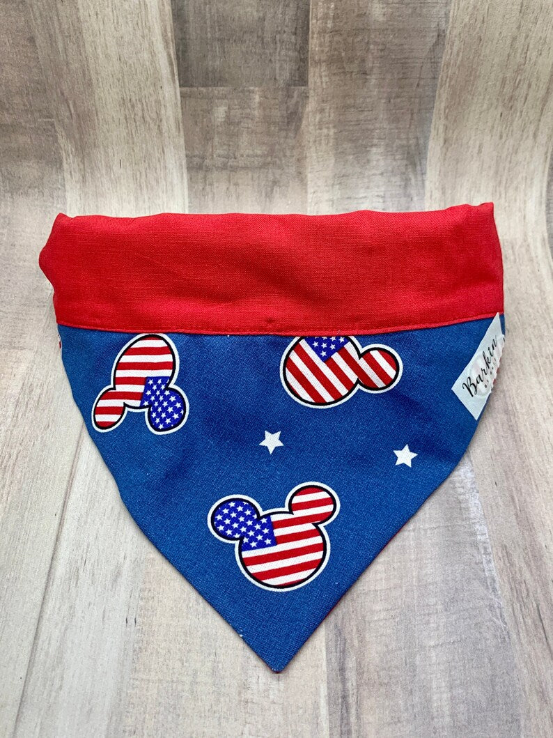 Mickey Mouse Patriotic Summer Over the Collar Dog Bandana