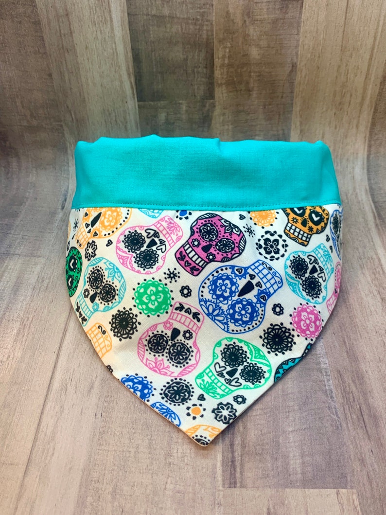 Sugar Skulls Over the Collar Dog Bandana