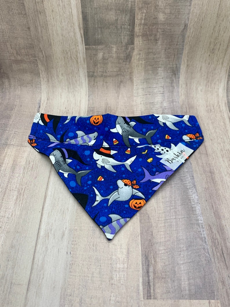 Halloween Sharks Over the Collar Dog Bandana