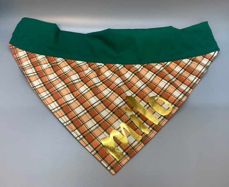 Fall Plaid Personalized Over the Collar Dog Bandana