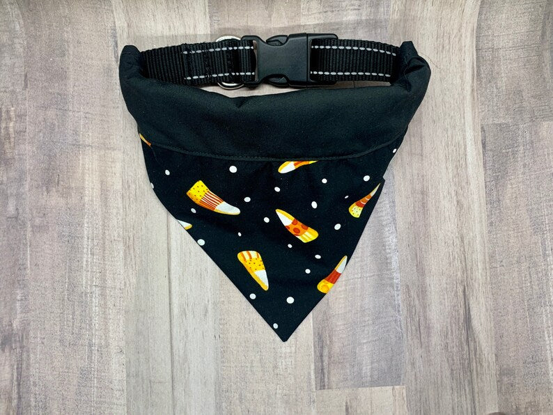 Halloween Trick or Treat Candy Corn Over the Collar Dog Bandana