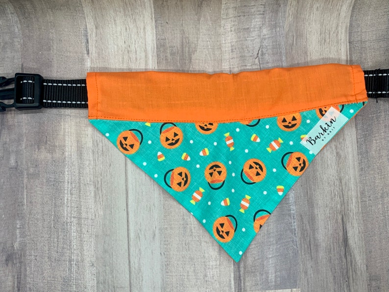 Halloween Trick or Treat Over the Collar Dog Bandana