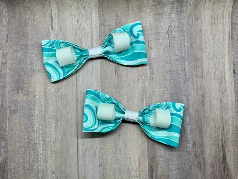 Ocean Waves Summer Over the Collar Dog Bandana and Bow tie
