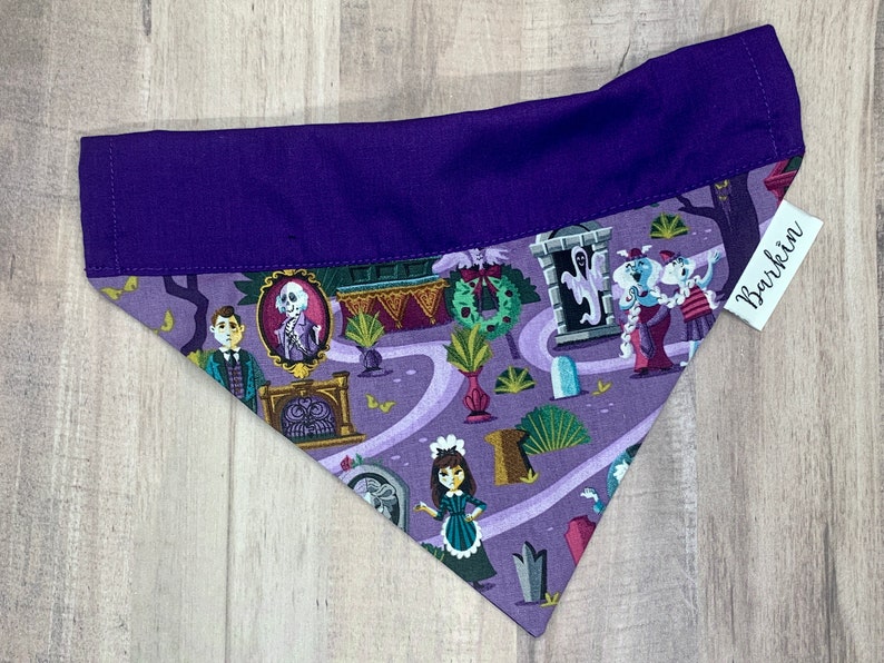 Purple Haunted Mansion Over the Collar Dog Bandana