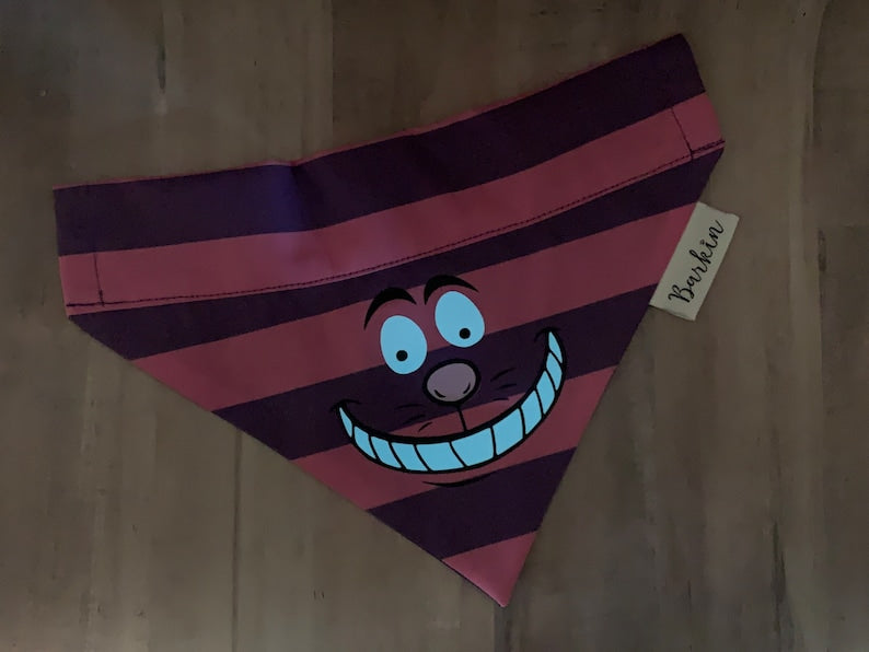 Cheshire Cat Glow in the Dark Over the Collar Dog Bandana