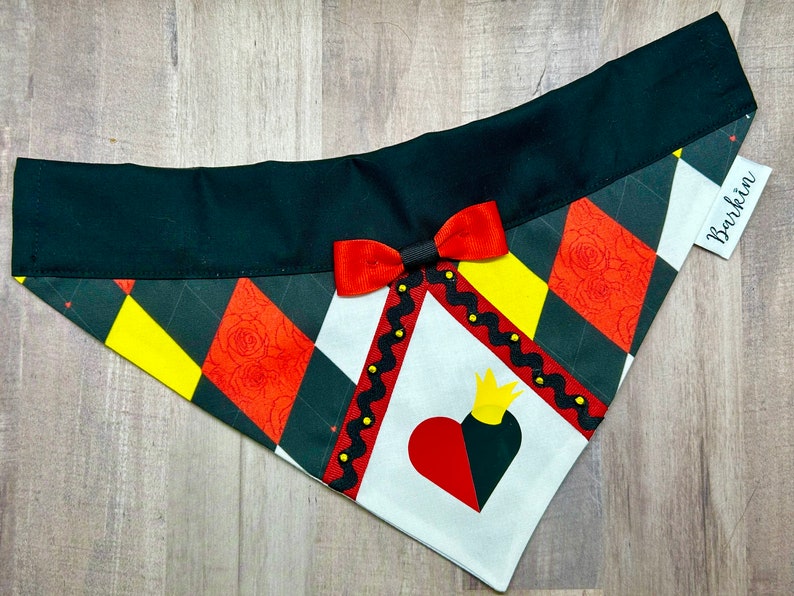 Queen of Hearts Over the Collar Dog Bandana