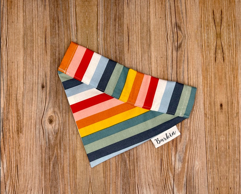 Warm Rainbow Dog Bone Over the Collar Dog Bandana