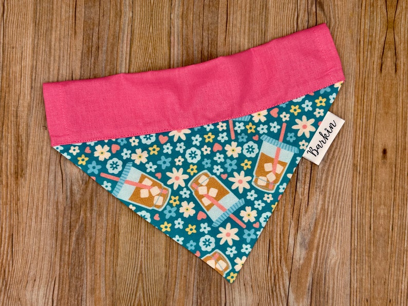 Summer Coffee Over the Collar Dog Bandana