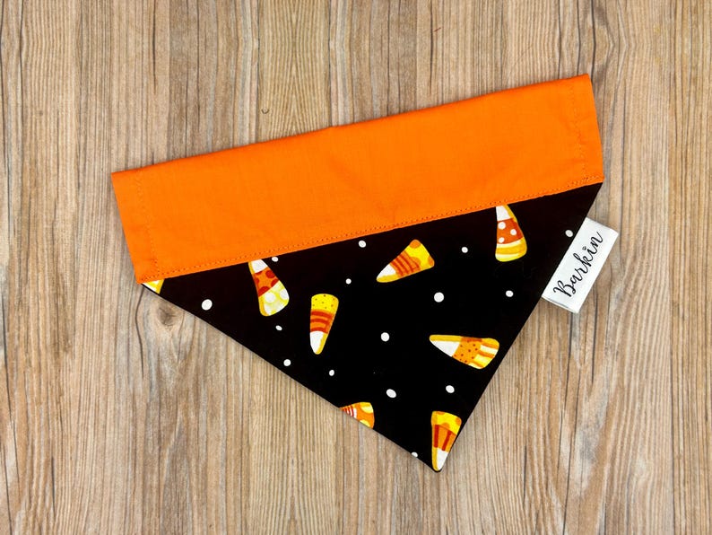 Halloween Trick or Treat Candy Corn Over the Collar Dog Bandana