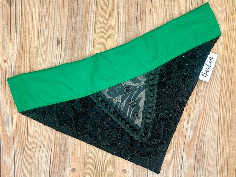 Green Witch Over the Collar Dog Bandana