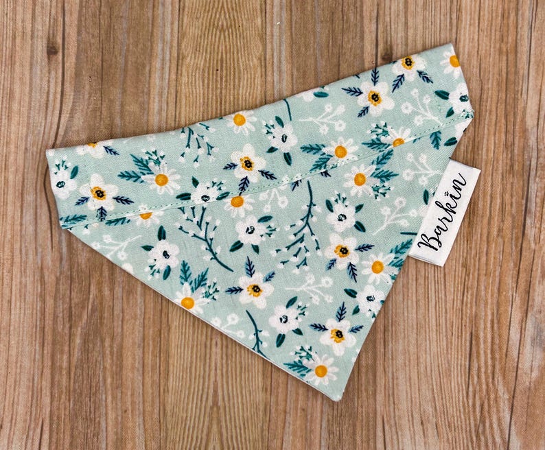 Blue Spring Floral Over the Collar Dog Bandana