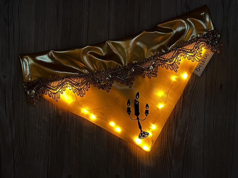 Lumiere Light Up Over the Collar Dog Bandana