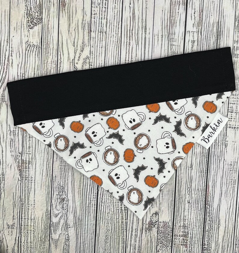 Ghost and Latte Over the Collar Dog Bandana
